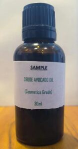 30ml Bottle of Crude Avocado Oil Sample