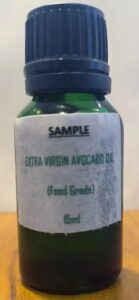 15ml Bottle of Extra Virgin Avocado Oil Sample