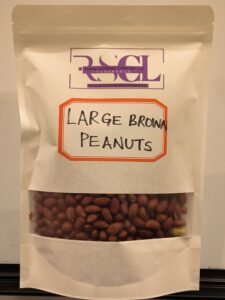Bag of Rumali Supreme Large Brown Peanuts with product visibility.