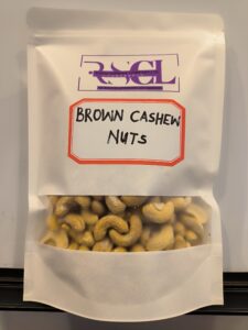 Rumali Supreme Brown Cashew Nuts Bag Packet of Rumali Supreme brown cashew nuts.