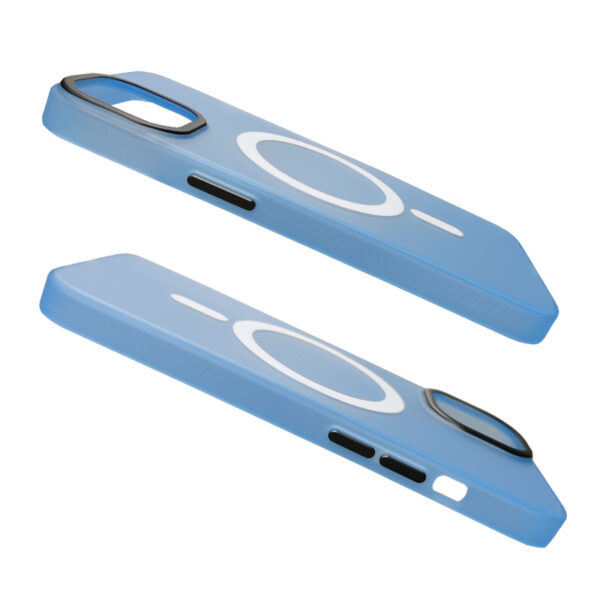 Side View of Sky Blue iPhone Case with Magnetic Ring